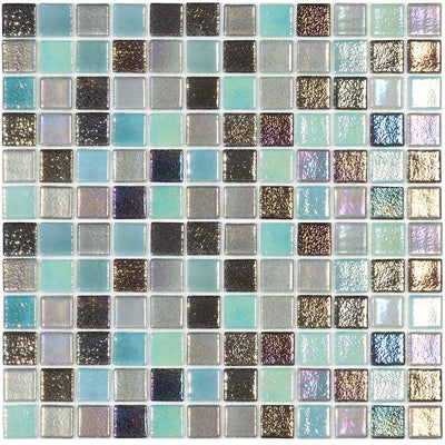 DELRAY MIX - Delray Mix, 1" x 1" Vidrepur Glass Mosaic Tile