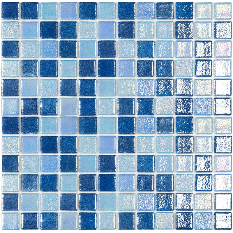 FIESTA KEY MIX - Fiesta Key Mix, 1" x 1" Vidrepur Glass Mosaic Tile