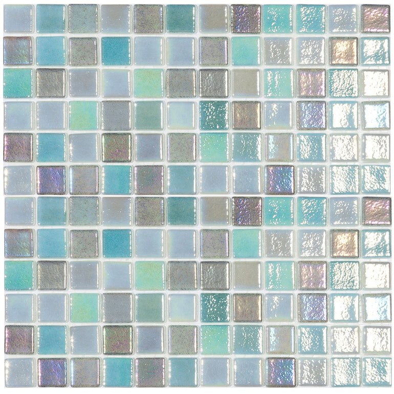 KEY LARGO - Key Largo Mix, 1" x 1" Vidrepur Glass Mosaic Tile