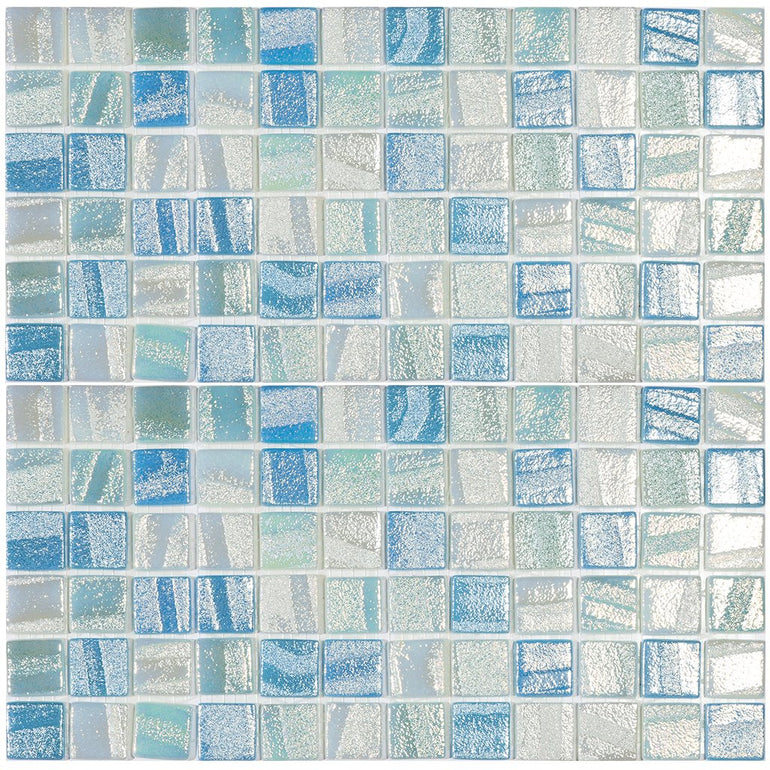 KEY WEST MIX - Key West Mix, 1" x 1" Vidrepur Glass Mosaic Tile