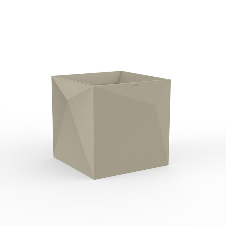 Vondom | Luxury In-Pool and Patio Furniture |  FAZ CUBE PLANTER, ECRU, 54175A-ECRU