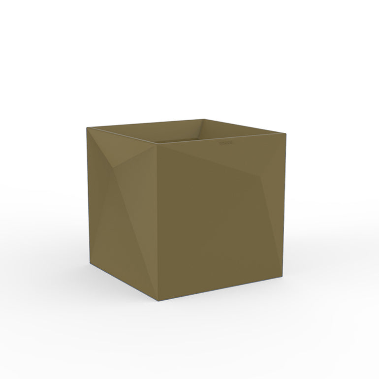 Vondom | Luxury In-Pool and Patio Furniture |  FAZ CUBE PLANTER, KHAKI, 54175A-KHAKI