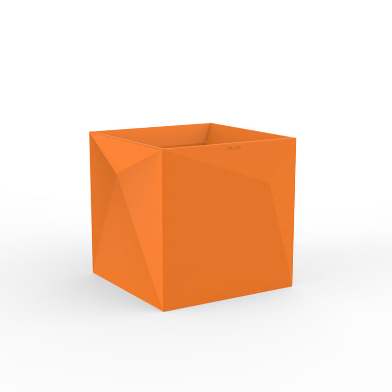 Vondom | Luxury In-Pool and Patio Furniture |  FAZ CUBE PLANTER, ORANGE, 54175A-ORANGE