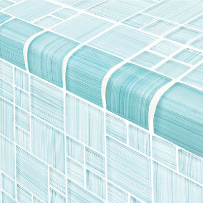 Seafoam Blend, 2" x 2" | TRIM-GW8M2348T10 | Mosaic Glass Tile