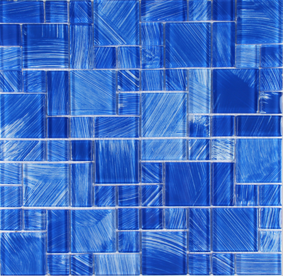 Light Blue, Mixed Mosaic Glass Tile | FINWATEBLARND | Pool Tile