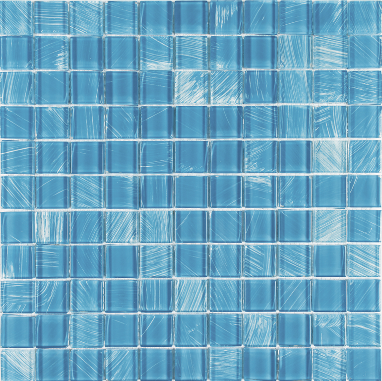 Turquoise, 1" x 1" Glass Tile | FINWATETURQ11 | Aquatica Mosaic Tile