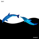 Wave Dolphins, Left (Jumpin + Dancin Dolphin) - Glow in the Dark Pool Mosaic