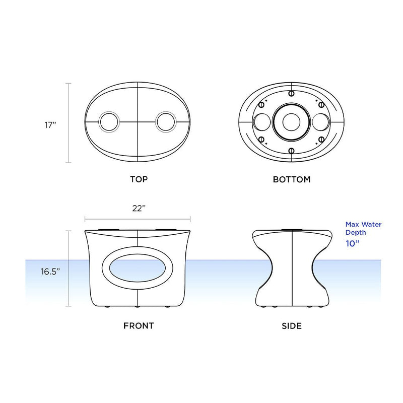 In-Pool Stool/Table with White Cupholders | Pool Accessory