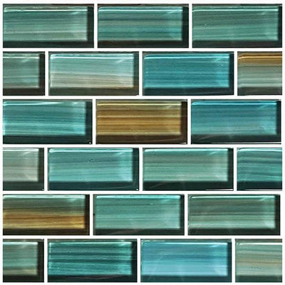 GW82348T5 Trim Aqua, 1" x 2" Artistry in Mosaics