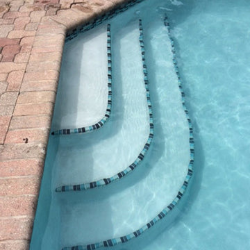 Outdoor pool tile by Artistry in Mosaics