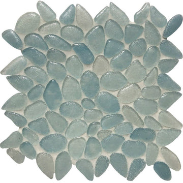Aqua Blue, Random Mosaic | CETLIROAQUABLUE | Glass Pool Tile