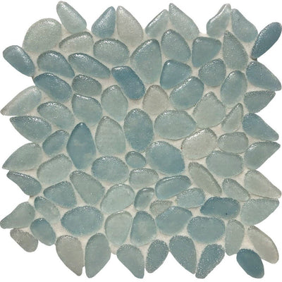 Aqua Blue, Random Mosaic | CETLIROAQUABLUE | Glass Pool Tile