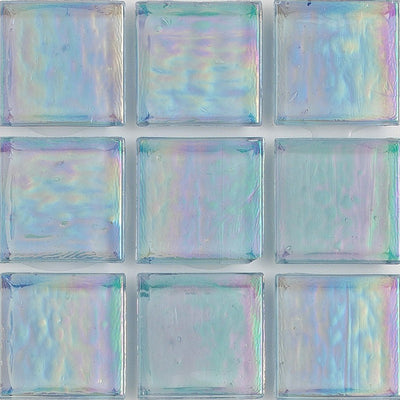 Aquamarine Iridescent 1x1 Glass Tile | E11.379.02S | American Glass Mosaics