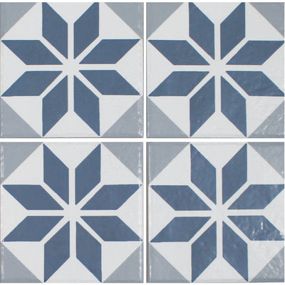 Azul 6" x 6" Patterned Tile | OSEANCIAZUL6A | Porcelain Pool Tile