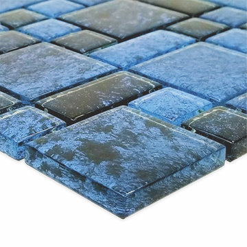 NF6MXB21_ Azure Black Mixed Glass Tile by Artistry in Mosaics