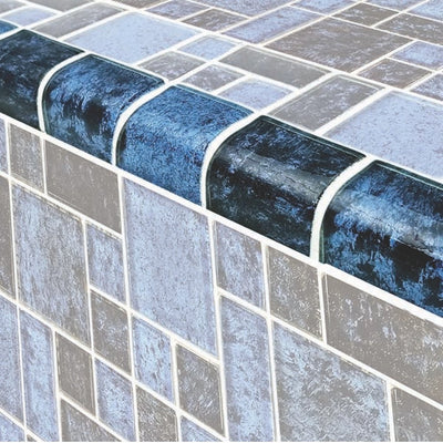 TRIM-NF613B22_ Cobalt Black Mixed Glass Tile trim by Artistry in Mosaics