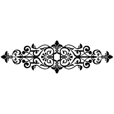 Baroque Center Scroll - Black | CS-BC4-72BK | Pool Mosaic by AquaBlu Mosaics