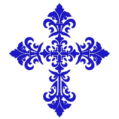 CS-BCR1-36BL Baroque Cross - Blue Custom Mosaics