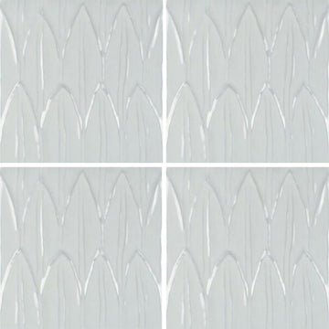 Bianco Deco Foglia, 6" x 6" Tile | EMCSOLGBIANCODC | Porcelain Pool Tile