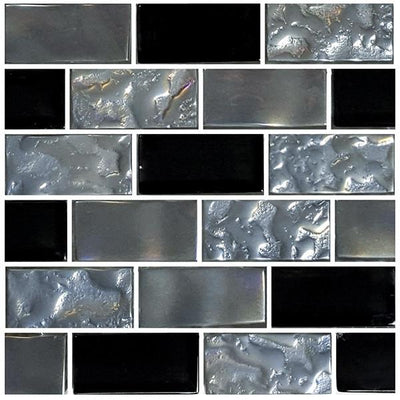 Titanium, 1" x 2" Glass Tile By Artistry in Mosaics.jpg