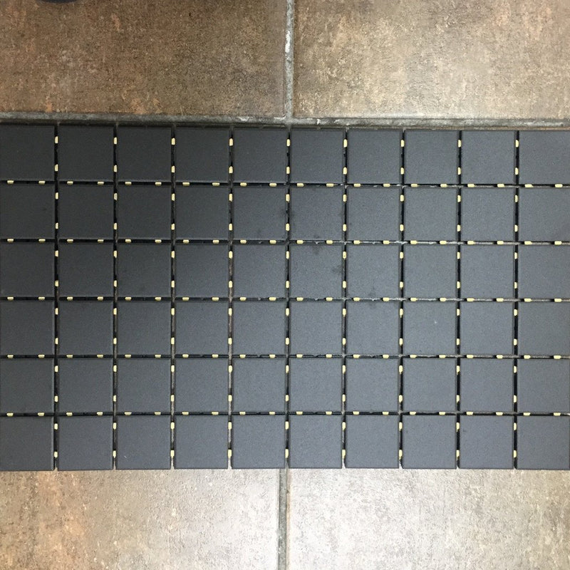 UNG-201C - Black, 2" x 2" - Porcelain Pool Tile - Fujiwa