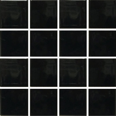 VIP-714 - Black, 3" x 3" - Porcelain Pool Tile - Fujiwa