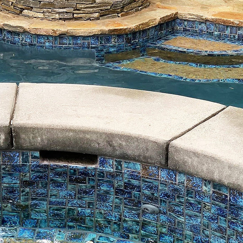 Blue Blend, Random Block | LEGACY-96 | Fujiwa Porcelain Pool Tile