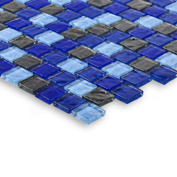 GA62323B2 - Blue Charcoal Blend, 1" x 1" - Glass Tile