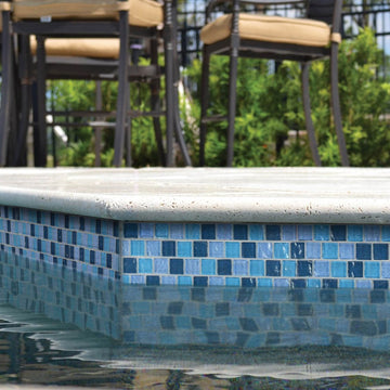Outdoor pool tile by Artistry in Mosaics