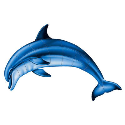 Bottlenose Dolphin-A | PORC-BD1-36 | Pool Mosaic by AquaBlu Mosaics