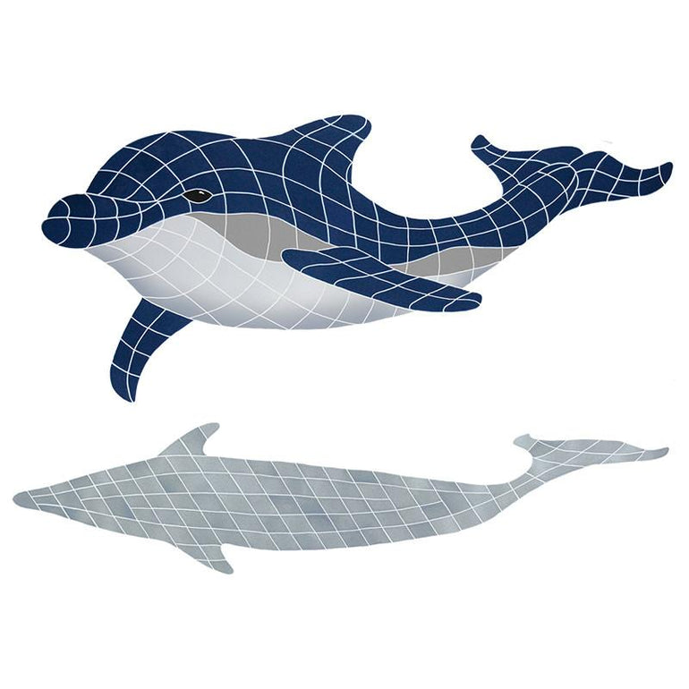 BDSBLUDL Bottlenose Dolphin Downward w/Shadow Artistry in Mosaics
