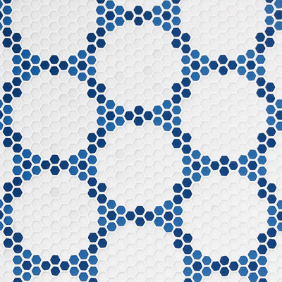 Bourges Coastal, Hexagon Mosaic Tile | Geometro Glass Tile