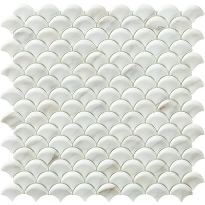 Calacatta Grey 3D Fish Scale Mosaic | Soul Extreme Collection by Vidrepur