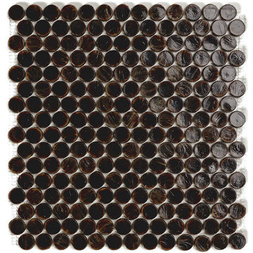 Chestnut 4 Barrels, 6/8" Glass Penny Round Mosaic by SICIS
