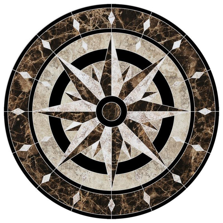 CM-CM1-36 Compass Medallion Custom Mosaics