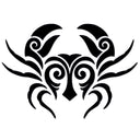 Tribal Crab - Black - Pool Mosaic