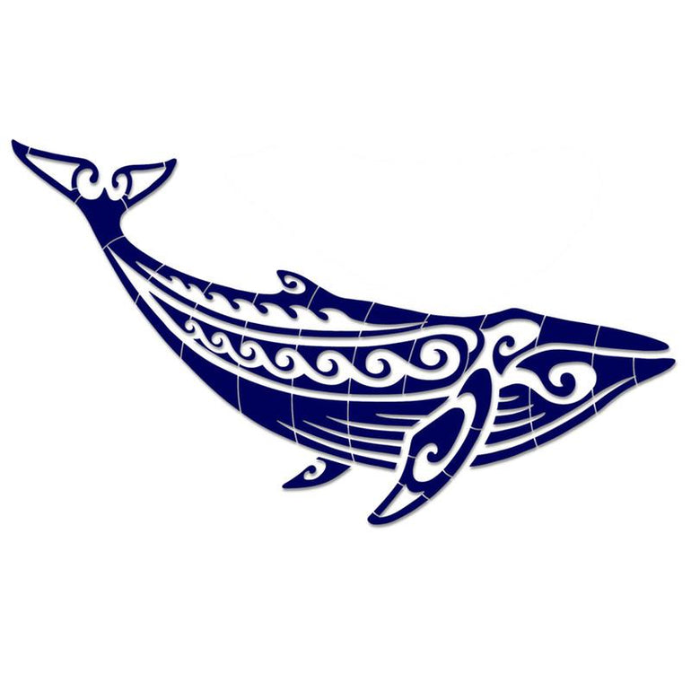 CM-THW1-36BL Tribal Humpback Whale - Blue Custom Mosaics