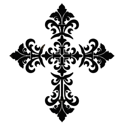 CS-BCR1-36BK Baroque Cross - Black Custom Mosaics