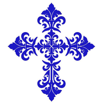 CS-BCR1-36BL Baroque Cross - Blue Custom Mosaics