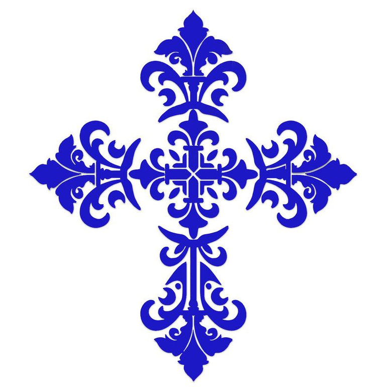 CS-BCR1-36BL Baroque Cross - Blue Custom Mosaics