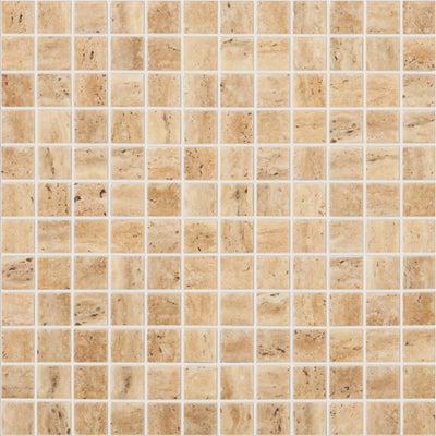 TRAVERTINO BEIGE MT Travertino Beige MT 4101, 1" x 1" - Glass Tile