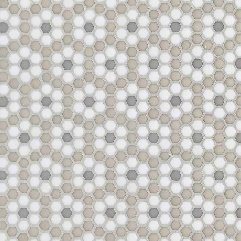 Dijon Country, Hexagon Mosaic Tile | Geometro Glass Tile