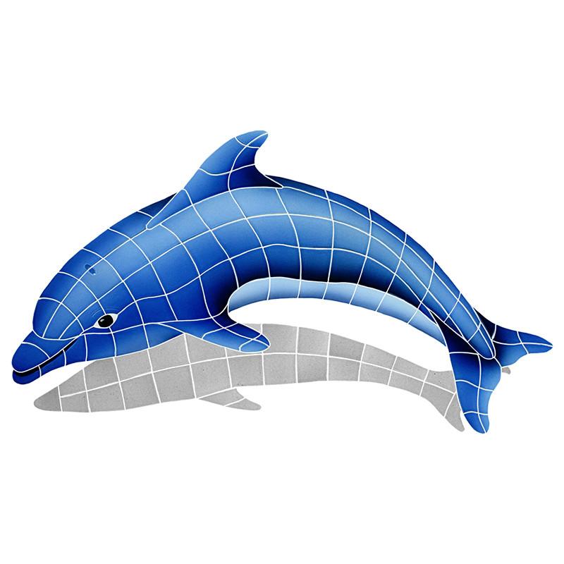 DSHBLULS Dolphin Left w/Shadow Artistry in Mosaics