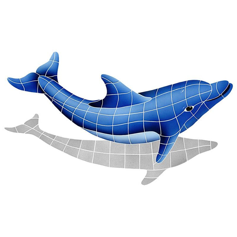 DSHBLURS Dolphin Right w/Shadow Artistry in Mosaics