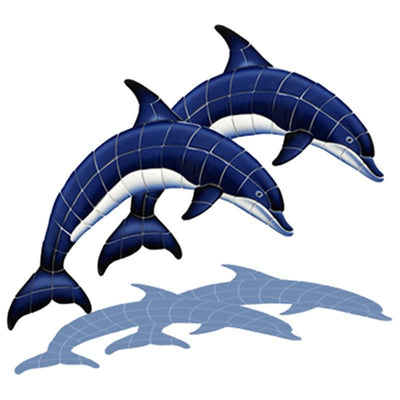 BD42D/SH Double Dolphins w/Shadow Custom Mosaics