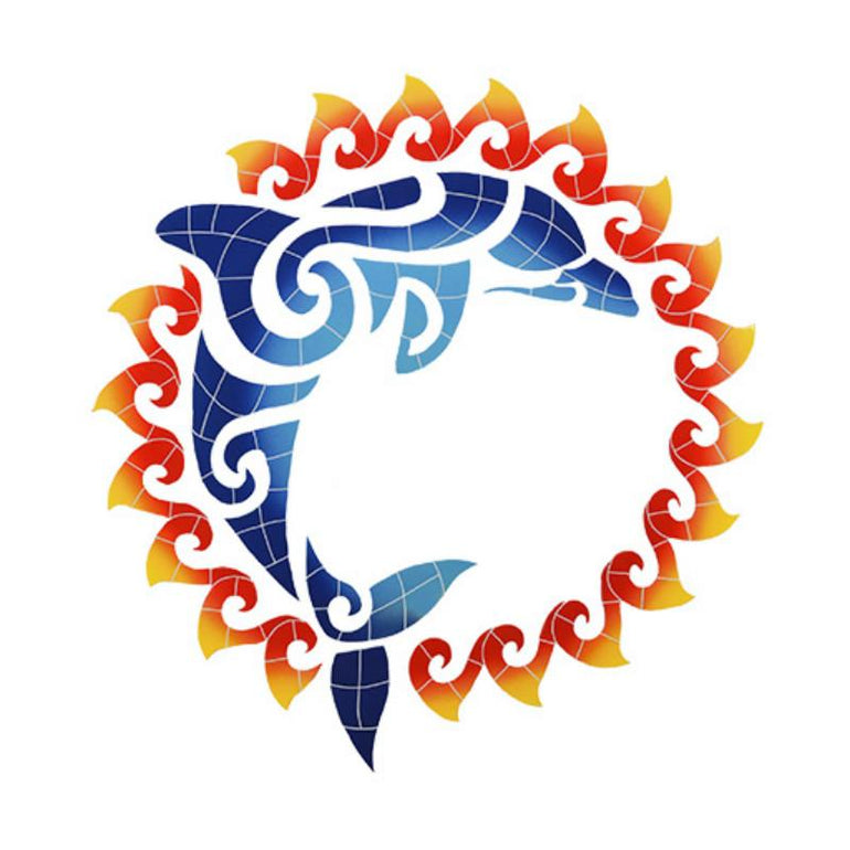DSUMCOL Dolphin Sun Medallion Artistry in Mosaics