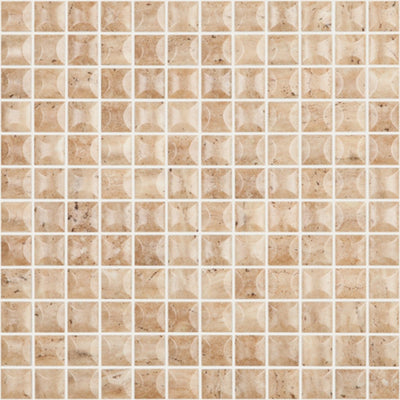 EDNA TRAVERTINO BEIGE MT Edna Travertino Beige MT 4101B, 1" x 1" - Glass Tile