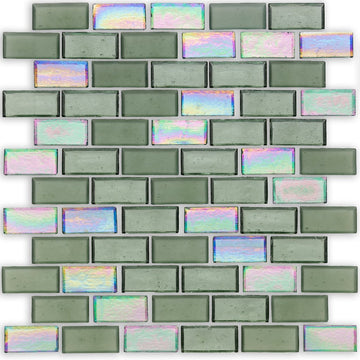 Huron Fins, 1" x 2" Glass Mosaic Tile | American Glass Mosaics
