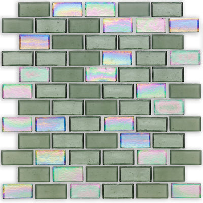 Huron Fins, 1" x 2" Glass Mosaic Tile | American Glass Mosaics