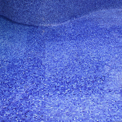Fog Navy Blue Glass Pool Tile by Vidrepur